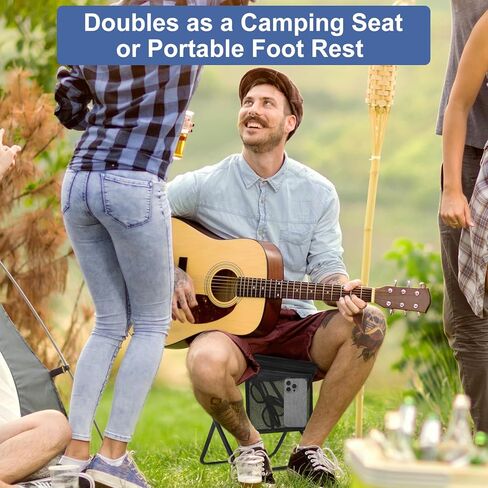 Portable Folding Camp Stool with Side Pocket, Lightweight Foldable Camping Stool for Adults, Backpacking Travel Fishing Stool Mini Chair, Compact Folding Seat with Storage Bag in Kuwait