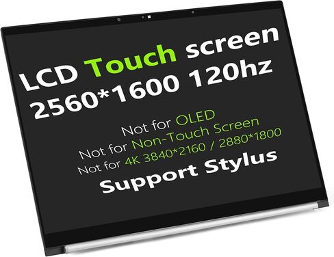 Screen Replacement for HP Envy 16-H N13379-001 16-H1023DX 16-H1000 16-H1053DX 16-H1055CL 16-H0055CL 16-H1047NR 16-H1059NR 16-H0011NR 16-H000 16-H0000 LCD Touch Assembly +Bezel 16" 2560x1600 120HZ IPS in Kuwait