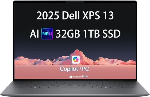 كمبيوتر محمول Dell XPS 13 9345، Copilot+ AI PC (13.4 بوصة FHD+ 120 هرتز، Qualcomm 12-Core Snapdragon X Elite، ذاكرة وصول عشوائي 32 جيجابايت، 1 تيرابايت SSD) رفيع وخفيف، عمر بطارية 27 ساعة، كاميرا ويب IR، Wi-Fi 7، Win 11 Pro (متجدد) in Kuwait