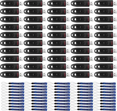 SanDisk USB 3.0 Flash Drive 50 Pack 32GB Ultra Up to 130 MB/s Read Speed - SDCZ48-032G-U46 - Bundle with (50) Everything But Stromboli Lanyards in Kuwait