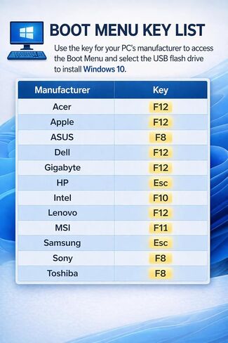 USB قابل للتمهيد (النوع A) لنظام التشغيل Windows 10 Pro - يتضمن مفتاح التنشيط التثبيت والإصلاح والاستعادة لسطح المكتب والكمبيوتر المحمول. in Kuwait