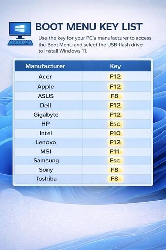 Bootable USB A Installer for Compatible with Windows 11 Pro, Activation Key Included – Recover, Restore, Repair Boot Disc for Desktop & Laptop in Kuwait