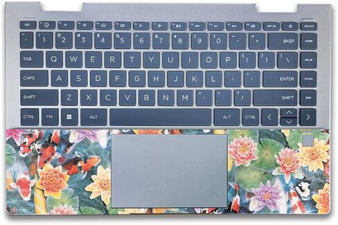 Glossy Glitter Laptop Skin Compatible with HP Envy x360 14" (2023) - Koi Pond - Premium 3M Vinyl Protective Wrap Decal Cover - Easy to Apply | Crafted in The USA by MightySkins in Kuwait