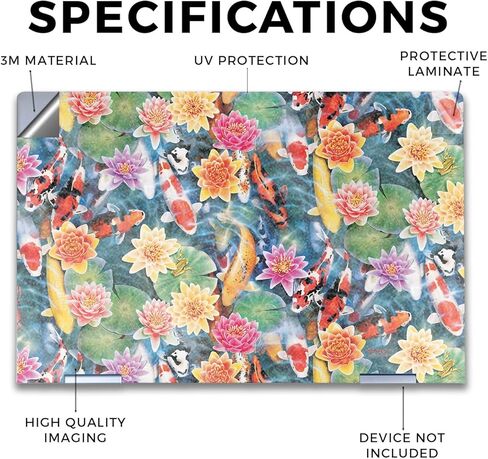 Glossy Glitter Laptop Skin Compatible with HP Envy x360 14" (2023) - Koi Pond - Premium 3M Vinyl Protective Wrap Decal Cover - Easy to Apply | Crafted in The USA by MightySkins in Kuwait