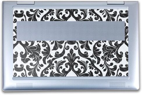 Carbon Fiber Laptop Skin Compatible with HP Envy x360 14" (2023) - Black Damask - Premium 3M Vinyl Protective Wrap Decal Cover - Easy to Apply | Crafted in The USA by MightySkins in Kuwait