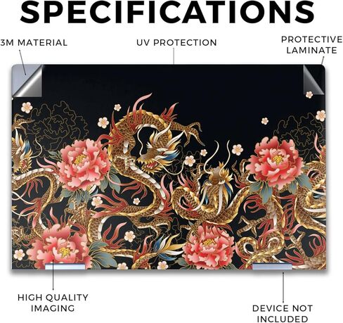 Laptop Skin Compatible with HP Envy x360 14" (2023) - Stitch Dragons - Premium 3M Vinyl Protective Wrap Decal Cover - Easy to Apply | Crafted in The USA by MightySkins in Kuwait