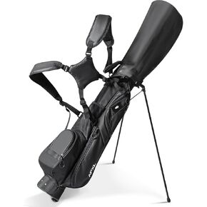 Small Golf Bag, 3 Divider Fit Up to 8 Clubs, Golf Stand Bag with Rain Cover, Easy to Carry and Durable Pitch n Putt Golf Bag, Lightweight Golf Bag with Strap and Stand for Men n Women in Kuwait