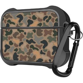 MINGDAO Compatible with AirPods Pro 3 (2025) Case, Stylish PU Leather Design and TPU Shockproof Protective Cover Case with Keychain, Camouflage MD3173 in Kuwait