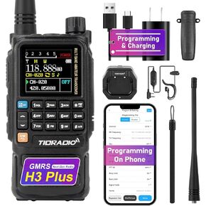 TIDRADIO TD-H3 GMRS Radio Multi-Band Receiving Long Range Walkie Talkies,USB-C Programming & Charging,2500mAh Battery,AM/FM Reception,Wireless Radio Replication,DTMF NOAA VOX SCAN,Support Chirp in Saudi Arabia