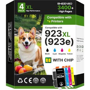923XL 923 8130e Ink Cartridges Combo Pack Replacement for HP 923XL 923e 923 Ink Cartridges for HP Printers OfficeJet Pro 8130e 8135e 8138e 8139e 9130 8122e 8120 8124e 8125e 8132e, B/C/M/Y with Chip in Saudi Arabia