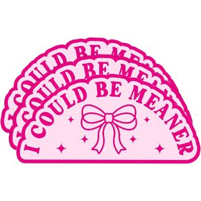 3 Pack I Could Be Meaner Sticker Coquette Sarcastic Sarcasm Minimalist Introvert Girly Waterproof Vinyl Decal for Water Bottle Tumbler Phone Case Car Laptop Gifts 2 Inch in Saudi Arabia
