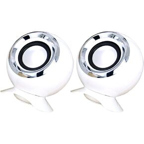 Mini USB Computer Speaker 2.0 High Volume Compact Voice Box with Bass Resonator for Desktop Laptop Office Use, White in Saudi Arabia