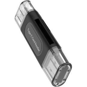 Interfaces Card Reader for Computers Type C Phones SDTF Cards 128GB Storage USB2.0 Plugs Play Function SDTF Card Reader USB C in Saudi Arabia