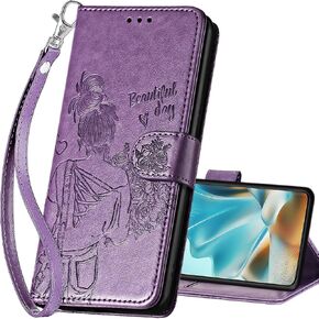 for Motorola Moto Edge 2025 Wallet case, Flip Folio Cover with Stand Feature for Women Men, PU Leather Phone Case Fit for Moto Edge 60 Fusion/Edge 60 [Pink-Girl] in Saudi Arabia