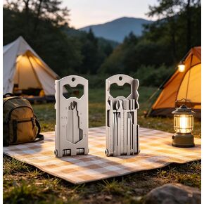 20-in-1 Multitool Card, Stainless Steel, Pocket Size, with Screwdrivers, Bottle Opener, Phone Stand, Hex Wrench, Rulers, SIM Card Pin in Saudi Arabia