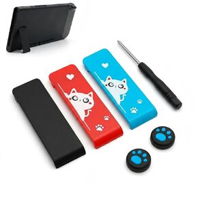 Vvluvva Switch Kickstand Replacement Back Stand for Switch Console, 3 Pack Hard Plastic Support with Metal Buckle Clip, Y0.6 Screwdriver & Thumbstick Caps, Easy Install Repair Kit in Saudi Arabia