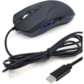 ماوس USB-C سلكي، 6 أزرار، ماوس كمبيوتر هادئ، سرعات 2400 D-PI، كابل مريح من النوع C بطول 1.5 متر/4.9 قدم، ضوء أزرق، متوافق مع أجهزة Mac، والكمبيوتر المحمول، وسطح المكتب، والهاتف، وChromebook، والسطح، والكمبيوتر اللوحي، والألعاب in Kuwait