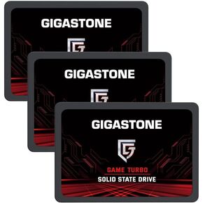 Gigastone Game Turbo SSD 512 جيجابايت (3 حزم) ما يصل إلى 550 ميجابايت/ثانية مع التخزين المؤقت SLC للألعاب/الكمبيوتر الشخصي/سطح المكتب/الكمبيوتر المحمول SSD ضمان 5 سنوات 2.5 بوصة محرك أقراص داخلي SATA محركات أقراص الحالة الصلبة 2.5 بوصة قرص SATA 3.0 in Kuwait