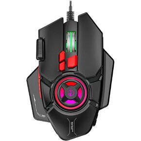 holy sword Gaming Mouse, 12800 DPI Optical Sensor, RGB Lighting, 11 Programmable Buttons, Ergonomic Design, Wired, Right-Handed (Black) in Kuwait