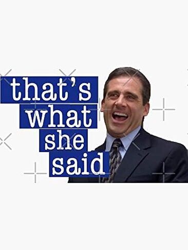 Pack of 4-3 Inch - The Office That's What She's Said Sticker - Vinyl Decal Graphic for Car Window Laptop Phone Truck Wall Bottles Helmet Toolbox Locker Adhesive Design in Kuwait