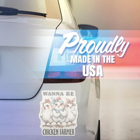 Wanna Be Chicken Farmer Sticker - Cute Chicken Stickers - Funny Farm Animal Decal - Laptop Water Bottle Sticker - Gift for Chicken Lovers - 5" Vinyl Sticker - Durable Design for C AAS1128 in Kuwait