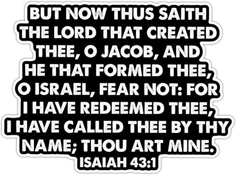 Isaiah 43 1 Sticker - Bible Verse Sticker on Identity and Hope, Inspirational Scripture, Christian Gift, Decal for Laptop, Notebook, Journal, Phone Case in Kuwait