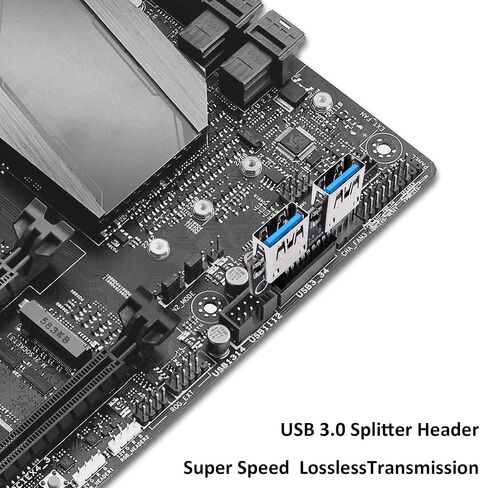 USB 3.0 Front Panel Header Splitter Motherboard 19/20 Pin Male to Dual USB 3.0 A Female Header Adapter Converter Connector for Mainboard Port Expansion -2pcs in Kuwait