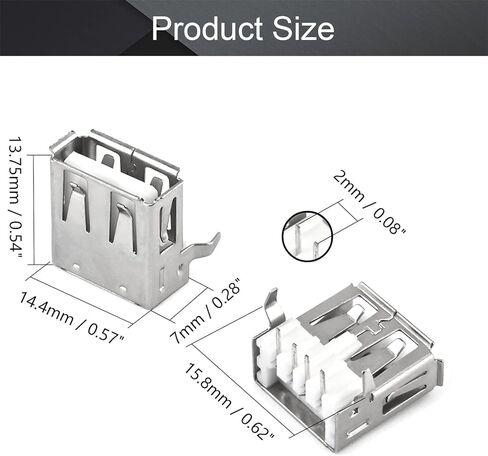 20Pcs PCB USB Connector Type A Female Jack 4 Pin Bend Foot 90 Degree Without Back Cover,WuJuntool in Kuwait