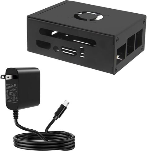 حافظة Orange Pi 5 Pro المعدنية N515 مع مروحة تبريد ومبددات حرارة + مصدر طاقة PD 27W 5.1V 5A USB-C لـ Orange Pi 5 Pro/Max/Ultra in Kuwait