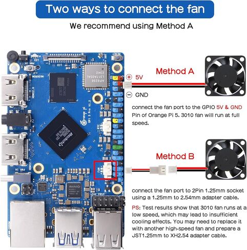 حافظة Orange Pi 5 Pro المعدنية N515 مع مروحة تبريد ومبددات حرارة + مصدر طاقة PD 27W 5.1V 5A USB-C لـ Orange Pi 5 Pro/Max/Ultra in Kuwait