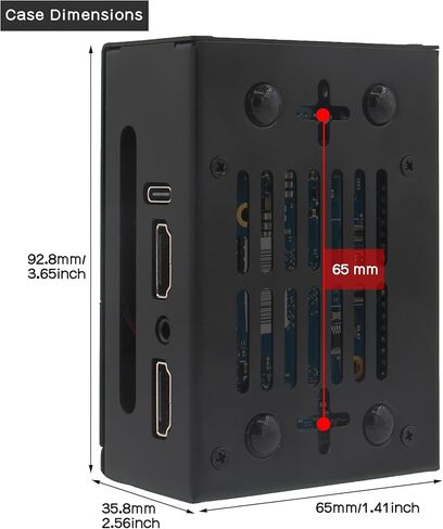 حافظة Orange Pi 5 Pro المعدنية N515 مع مروحة تبريد ومبددات حرارة + مصدر طاقة PD 27W 5.1V 5A USB-C لـ Orange Pi 5 Pro/Max/Ultra in Kuwait
