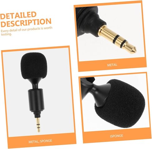 Bendable Stereo Recording Microphone for Laptop and Mobile Phone, 3.5Mm Plug Home Mic for Live Streaming, Singing, Podcasting, and Online Meetings in Kuwait