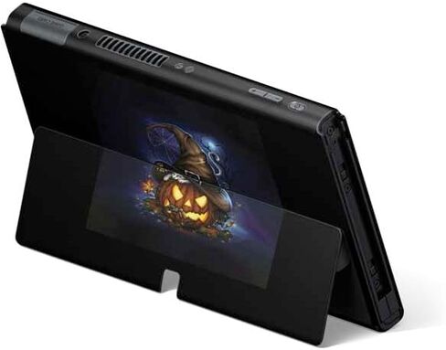Skinit Gaming Decal Skin Compatible with Nintendo Switch OLED (2021) - Sarah Richter Halloween Cat and Jack O Lantern Pumpkin by Sarah Richter Design in Kuwait