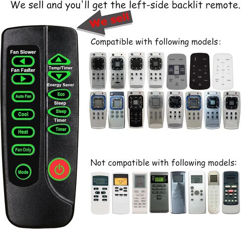 Replacement Remote Control for Frigidaire Air Conditioner FFRE1033Q1 FFRE1033Q10 FFRE1033Q11 FFRE1033Q14 FFRE1033Q15 FFRE0833Q1 FFRE0833Q10 FFRE0833Q11 FFRE0833Q12 5304476851, with Backlit Buttons in Kuwait