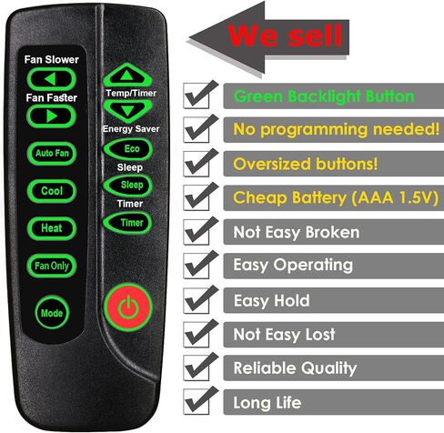 Replacement Remote Control for Frigidaire Air Conditioner FFRE1033Q1 FFRE1033Q10 FFRE1033Q11 FFRE1033Q14 FFRE1033Q15 FFRE0833Q1 FFRE0833Q10 FFRE0833Q11 FFRE0833Q12 5304476851, with Backlit Buttons in Kuwait