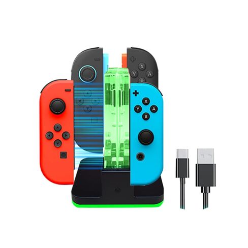 4 in 1 Charging Dock Compatible with Nintendo Switch 2/Switch 1 for Joy Con & JoyCons 2 Magnetic Fast Controller Charger Dock Station with RGB Light in Kuwait