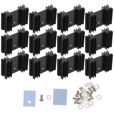 حوض حرارة ترانزستور ألومنيوم مع وسادات عازلة ومسامير، مجموعة زعانف تبريد To-220 Mosfet 40 قطعة لتطبيقات التبريد الإلكترونية، لون عشوائي in Kuwait