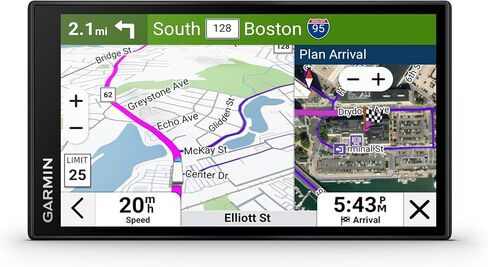 Garmin dezl OTR620 GPS Truck Navigator مع شاشة لمس 6 بوصة، دقة 1280 بكسل، ودعم صور الأقمار الصناعية المباشرة Birdseye (أسود) (قسط متجدد) in Kuwait