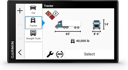 Garmin dezl OTR620 GPS Truck Navigator مع شاشة لمس 6 بوصة، دقة 1280 بكسل، ودعم صور الأقمار الصناعية المباشرة Birdseye (أسود) (قسط متجدد) in Kuwait