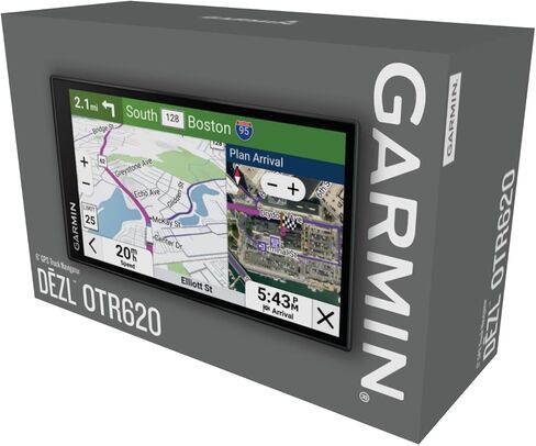 Garmin dezl OTR620 GPS Truck Navigator مع شاشة لمس 6 بوصة، دقة 1280 بكسل، ودعم صور الأقمار الصناعية المباشرة Birdseye (أسود) (قسط متجدد) in Kuwait