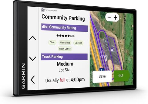 Garmin dezl OTR620 GPS Truck Navigator مع شاشة لمس 6 بوصة، دقة 1280 بكسل، ودعم صور الأقمار الصناعية المباشرة Birdseye (أسود) (قسط متجدد) in Kuwait