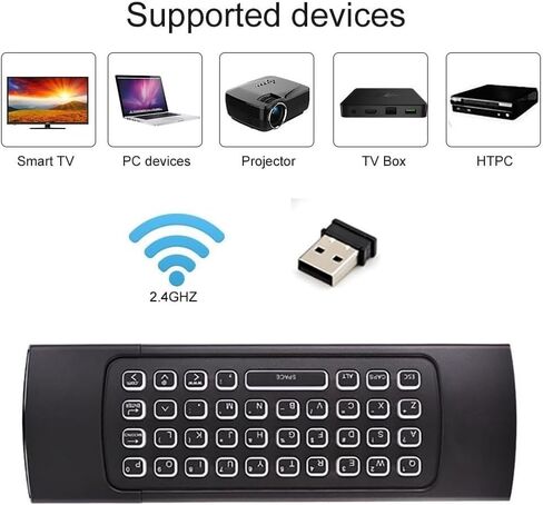 MX3 2.4G Air Remote Mouse Multifunctional with 7 Color Backlit Remote Control, Mini Wireless Keyboard & Infrared Remote Control Learning for Android TV Box, Projector, PC, MAC,PS3,Pad,Xbox in Kuwait