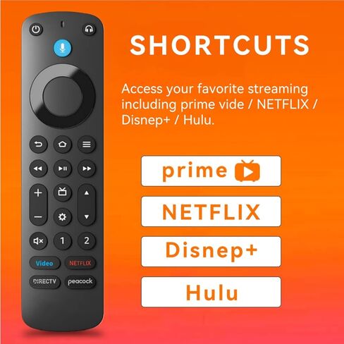 بديل لجميع أجهزة التحكم عن بعد من سلسلة Fire - متوافق مع TV Stick (HD، 4K، 4K Max، Lite)، أجهزة التلفاز الذكية Toshiba، Insignia، Pioneer، Omni، TCL، TV Cube، مع التحكم الصوتي. in Kuwait