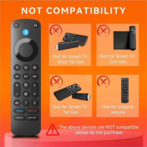 بديل لجميع أجهزة التحكم عن بعد من سلسلة Fire - متوافق مع TV Stick (HD، 4K، 4K Max، Lite)، أجهزة التلفاز الذكية Toshiba، Insignia، Pioneer، Omni، TCL، TV Cube، مع التحكم الصوتي. in Kuwait