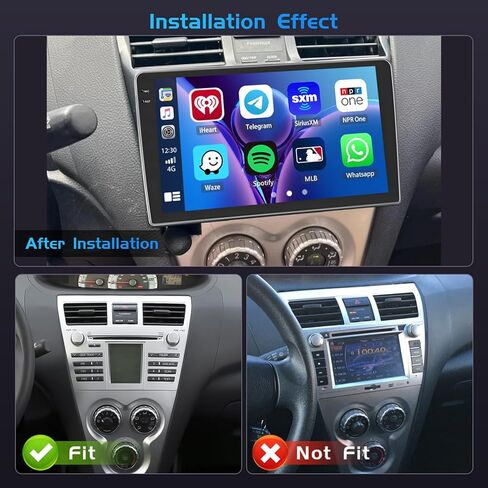 راديو Inefala 4 + 64G لسيارة Toyota Yaris Vios 2007-2012 أندرويد 15 CarPlay ستيريو سيارة Incell شاشة لمس 9 بوصة نظام أندرويد Auto GPS EQ 15UI كاميرا احتياطية in Kuwait