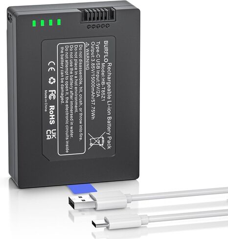 بطارية Burflo القابلة لإعادة الشحن لـ Eufy FamiLock S3 Max، S3 Smart Lock، 3.85V 15000mAh - بديل لقفل Fami T85Z1، طاقة طويلة الأمد لقفل العائلة الذكي لأمن الفيديو in Kuwait