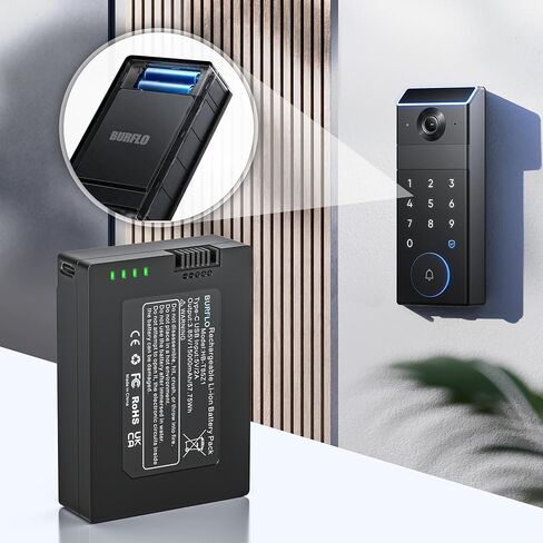بطارية Burflo القابلة لإعادة الشحن لـ Eufy FamiLock S3 Max، S3 Smart Lock، 3.85V 15000mAh - بديل لقفل Fami T85Z1، طاقة طويلة الأمد لقفل العائلة الذكي لأمن الفيديو in Kuwait