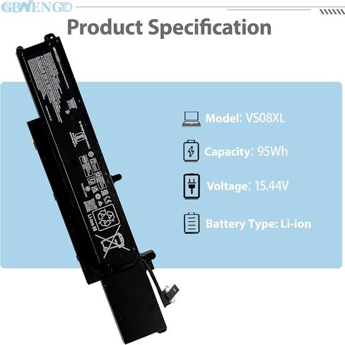 استبدال بطارية الكمبيوتر المحمول VS08XL VX08XL لجهاز HP ZBook Fury 16 G9 6X3J4UT 609L4AV 766X9UA G10 G11 سلسلة محطات العمل المتنقلة TPN-IB0N TPN-DB1F M85951-171 M85951-271 M86087-001 95Wh 15.44 V in Kuwait