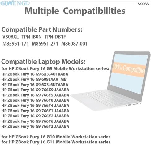 استبدال بطارية الكمبيوتر المحمول VS08XL VX08XL لجهاز HP ZBook Fury 16 G9 6X3J4UT 609L4AV 766X9UA G10 G11 سلسلة محطات العمل المتنقلة TPN-IB0N TPN-DB1F M85951-171 M85951-271 M86087-001 95Wh 15.44 V in Kuwait
