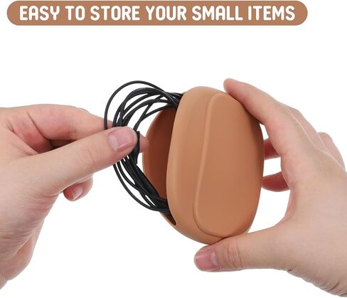2 Pcs Wired Earbuds Case, Silicone Wired Headphone Case, Soft Pouch Earphone Data Cable Storage Cases for Earbuds Headphone Earphone Keys Organizer (Black, Brown) in Kuwait